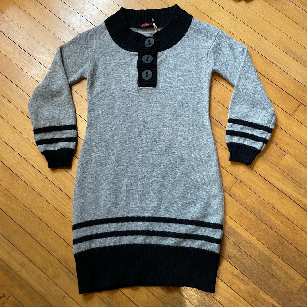 Anthropology West on Houston, Gray and Black Women's sweater Dress